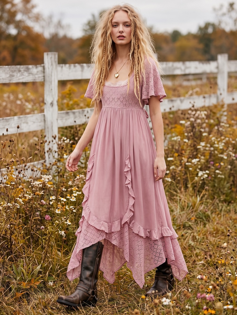 Free People Ethereal Bohemian Bring The Romance Midi Maxi Dress Blush Pink Small